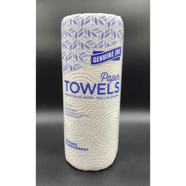 Genuine Joe 2-ply Paper Towel Rolls - 2 Ply - 9" x 11" - 70 Sheets/Roll - White - Paper - Absorbent, Soft, Perforated, Tear Resistant - For Hand, Food Service, Kitchen, Breakroom - 15 / Carton (GJO34070)