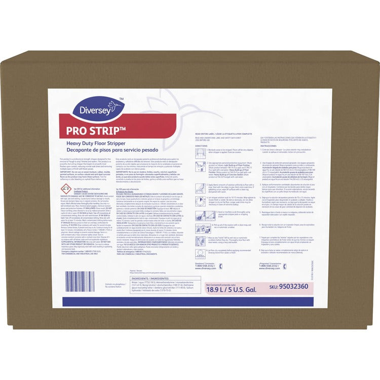 Diversey Pro Strip Heavy Duty Floor Stripper - Liquid - 640 fl oz (20 quart) - Cherry Almond Scent - 1 / Carton - Straw (DVO95032360) Each