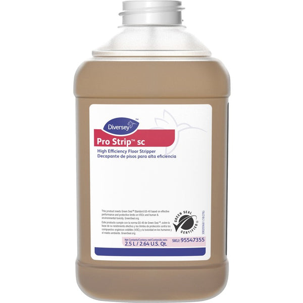 Diversey Pro Strip SC High Efficiency Floor Stripper - Concentrate Liquid - 84.5 fl oz (2.6 quart) - Solvent ScentBottle - 2 / Carton - Amber (DVO95547355) Case of 2