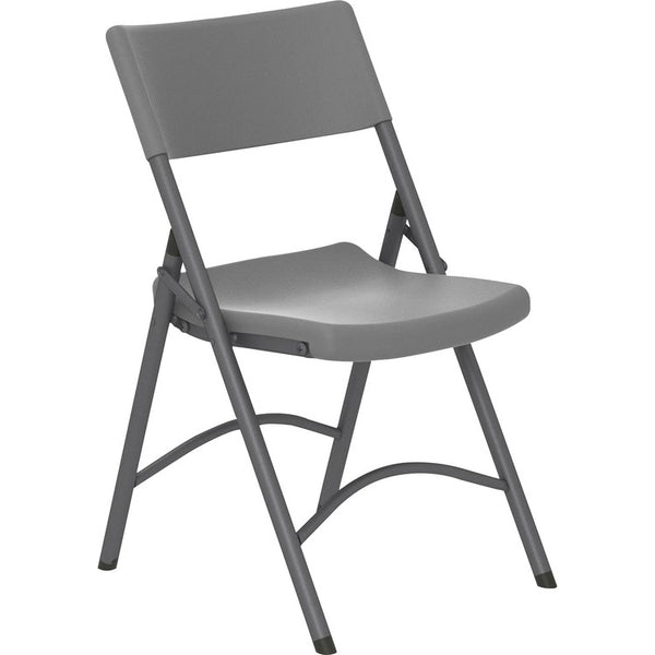 Cosco Zown Classic Commercial Resin Folding Chair - Gray Seat - Gray Back - Gray Steel, High Density Resin, High-density Polyethylene (HDPE) Frame - Four-legged Base - 1 Each (CSC60410SGY4E) Each