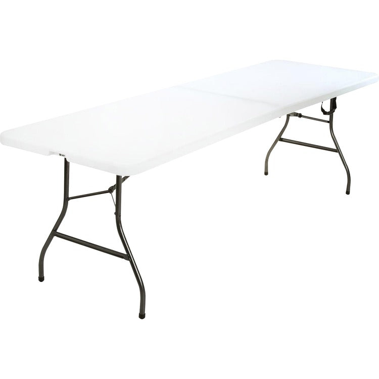 Cosco Fold-in-Half Blow Molded Table - Rectangle Top - Four Leg Base 30"x 96", 29.25", - White (CSC14778WSL1X) Each