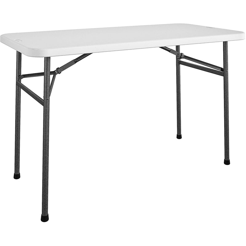 Cosco Straight Folding Utility Table - Rectangle Top - Four Leg Base 48"x 24", 29.25", - White (CSC14146WSL1E) Each