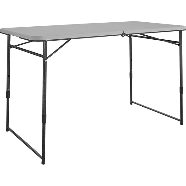 Cosco Fold Portable Indoor/Outdoor Utility Table - 48"x 24", 28", - Gray - Steel, Resin (CSC14400GRY1E)