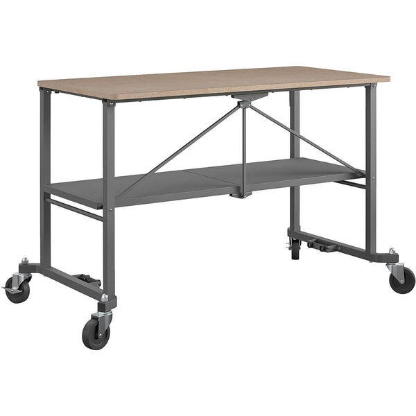 Cosco Smartfold Portable Work Desk Table - Rectangle Top - Four Leg Base - 4 Legs x 51.40"x 26.50", 34", (CSC66721DKG1E) Each