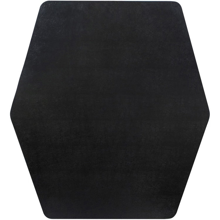 ES ROBBINS Game Zone Chair Mat - Medium Pile Carpet, Hard Floor - 46" Length x 42" Width - Hexagon - Vinyl - Black (ESR121562) Each
