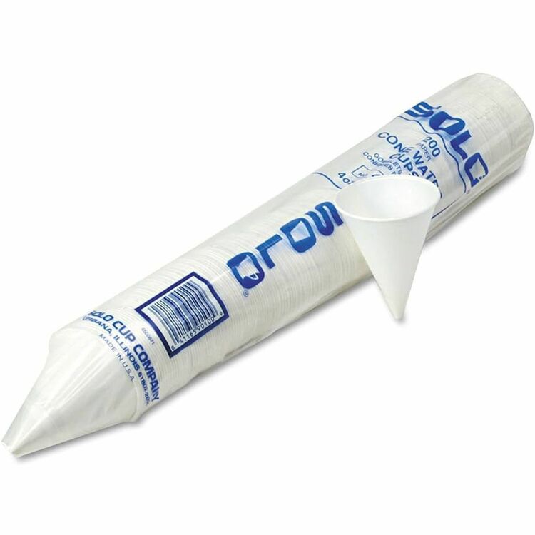Solo Eco-Forward Paper Cone Water Cups - 200 / Pack - 4 fl oz - Cone - 200 / Pack - White - Paper - Cold Drink (SCC4BR2050) Pack of 200