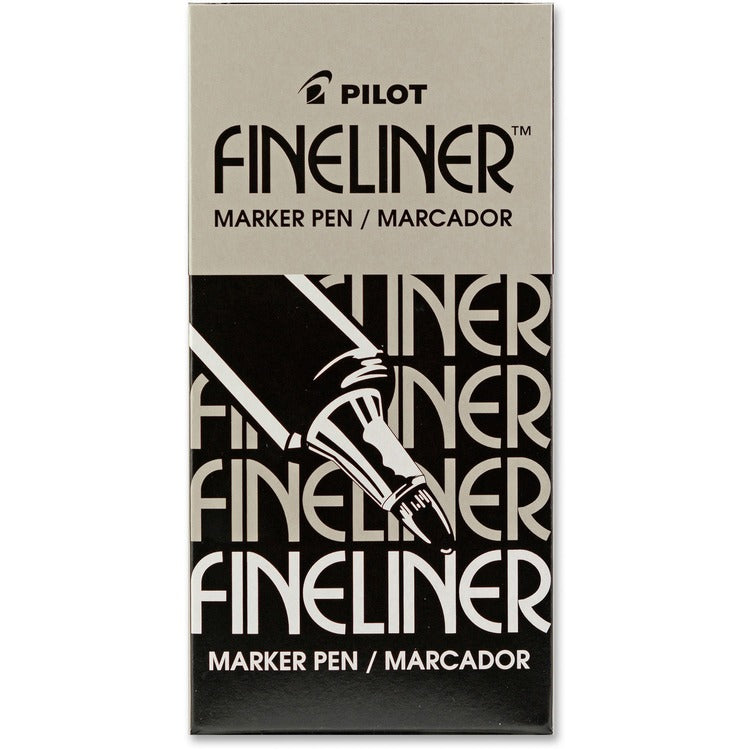 Pilot Fineliner Marker, Airtight Cap, .7mm, Fine Pt, 12/BX, BK Ink (PIL11002BX)