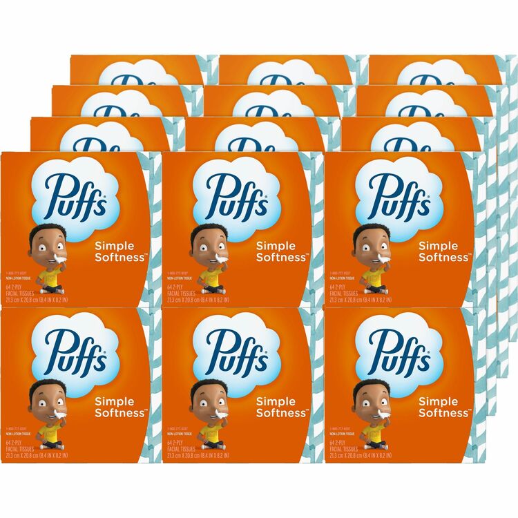 Puffs Everyday Facial Tissues - 2 Ply - 8.40" x 8.20" - 24 / Carton (PGC84405CT)