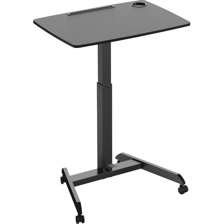 Kantek Adjustable Height Mobile Sit Stand Desk, 22" x 31.50", 49" Height, Black (KTKSTS330B) Each