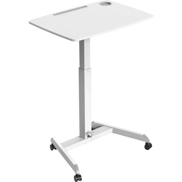 Kantek Adjustable Height Mobile Sit Stand Desk, 22" x 31.50", 49" Height, White (KTKSTS330W) Each