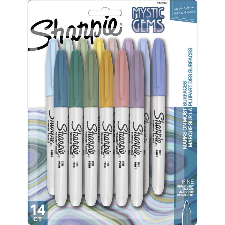 Sharpie Mystic Gems Permanent Markers - Fine Marker Point - Multi - 14 / Pack (SAN2142705)