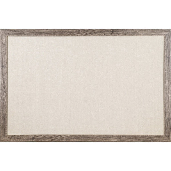 U Brands Linen Bulletin Board, 36" X 24" , Rustic MDF Frame (UBR4891U0001) Each