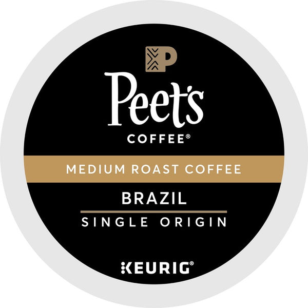 Peet's Coffee&reg; K-Cup Brazil Coffee - Compatible with Keurig Brewer - Medium - 22 / Box (GMT2409) Box of 22