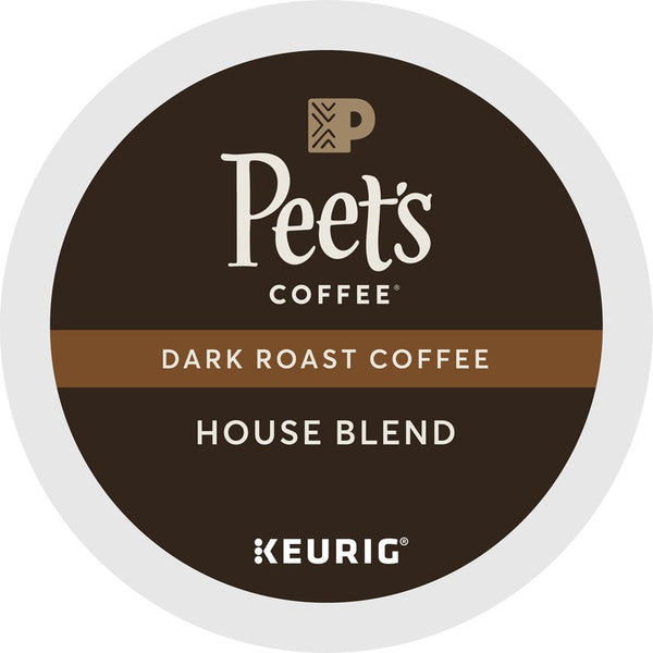 Peet's Coffee&reg; K-Cup House Blend Coffee - Compatible with Keurig Brewer - Dark - 22 / Box (GMT2410) Box of 22