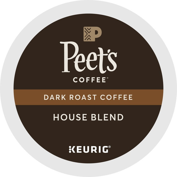 Peet's Coffee&reg; K-Cup House Blend Coffee - Compatible with Keurig Brewer - Dark - 22 / Box (GMT2410) Box of 22