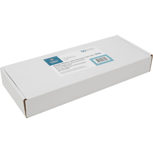 Business Source Deluxe Badge Holders - 3.5" x 2.3" x - 50 / Box - Clear (BSN18306) Box of 50