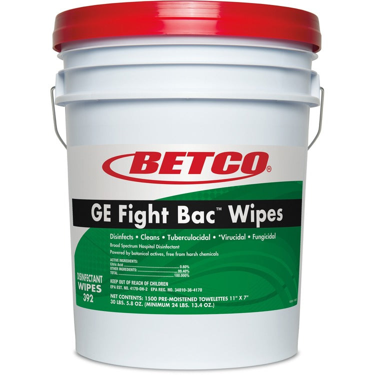 Betco GE Fight Bac Disinfecting Wipes, 7 x 11, Unscented, 1,500/Pack (BET3920500) Each