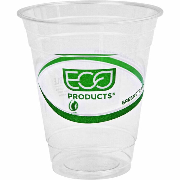 Eco-Products GreenStripe Cold Cups - 12 fl oz - 50 / Pack - Clear - Polylactic Acid (PLA) - Cold Drink (ECOEPCC12GSA) Pack of 50