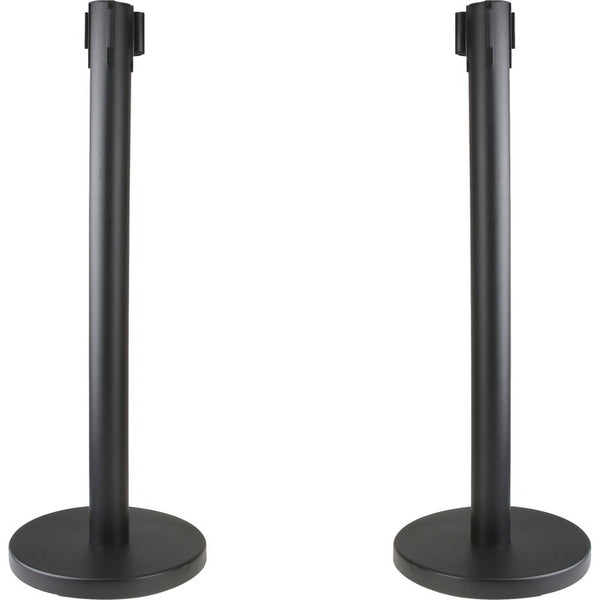 Genuine Joe Crowd-Control Posts - 34", - Black - Steel - 2 / Carton (GJO00466)