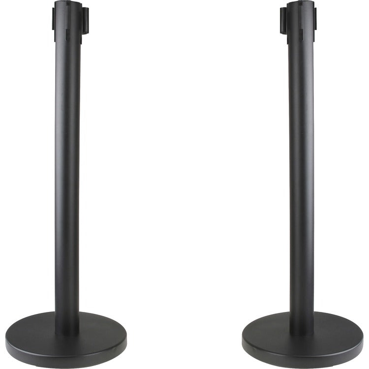 Genuine Joe Crowd-Control Posts - 34", - Black - Steel - 2 / Carton (GJO00466)