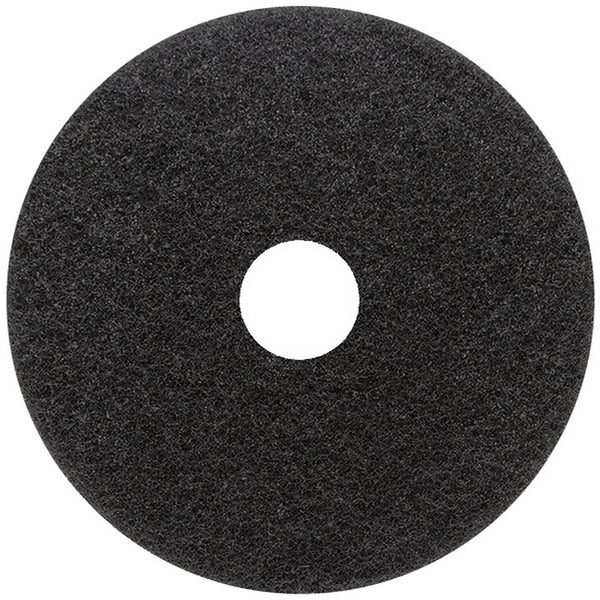 Genuine Joe Black Floor Stripping Pad - 5/Carton - Round x 18" Diameter - Stripping - 175 rpm to 350 rpm Speed Supported - Heavy Duty, Resilient, Flexible, Long Lasting - Fiber - Black (GJO18404)