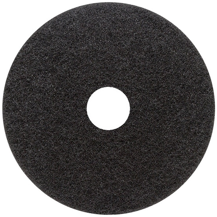 Genuine Joe Black Floor Stripping Pad - 5/Carton - Round x 18" Diameter - Stripping - 175 rpm to 350 rpm Speed Supported - Heavy Duty, Resilient, Flexible, Long Lasting - Fiber - Black (GJO18404)