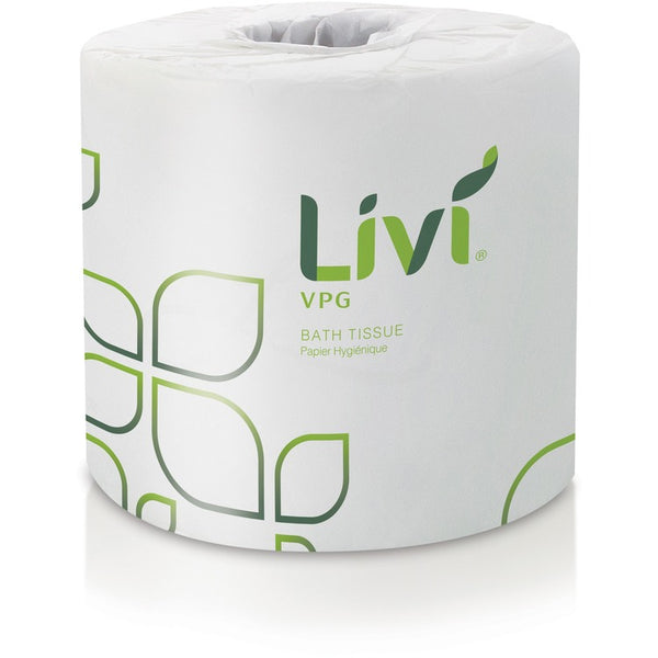 Livi VPG Bath Tissue - 2 Ply - 400 Sheets/Roll - White - Fiber - For Lodging, Office Building, Restaurant, Hospitality - 96 Rolls Per Carton - 96 / Carton (SOL21722) Case of 96