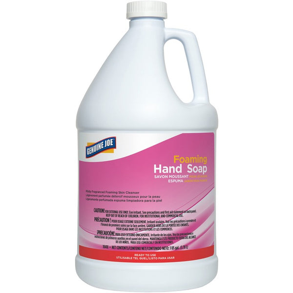 Genuine Joe Ultra Mild Foaming Skin Cleanser - Fresh Scent Scent - 1 gal (3.8 L) - Hand, Skin - Pink - Non-drying, Non-irritating - 1 Each (GJO18418) Each