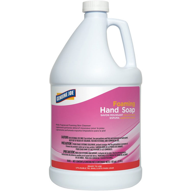 Genuine Joe Ultra Mild Foaming Skin Cleanser - Fresh Scent Scent - 1 gal (3.8 L) - Hand, Skin - Pink - Non-drying, Non-irritating - 1 Each (GJO18418) Each