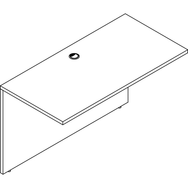 Lorell Prominence 2.0 Gray Elm Laminate Desk Unit - 48" x 24" x 29" , 1" Top, 0.1" Edge - Band Edge - Material: Particleboard - Finish: Gray Elm, Thermofused Melamine (TFM), Laminate (LLRPB2448GE)