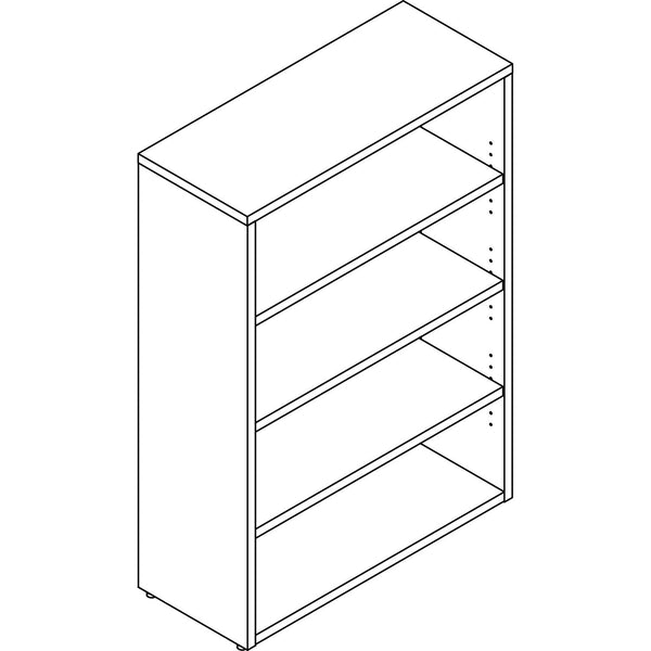 Lorell Prominence 2.0 Gray Elm Laminate Bookcase - 34" x 12" x 48" , 1" Top, 0.1" Edge - 4 Shelve(s) - Material: Laminate Surface, Particleboard, Thermofused Melamine (TFM) - Finish: Gray Elm (LLRPBK3448GE)