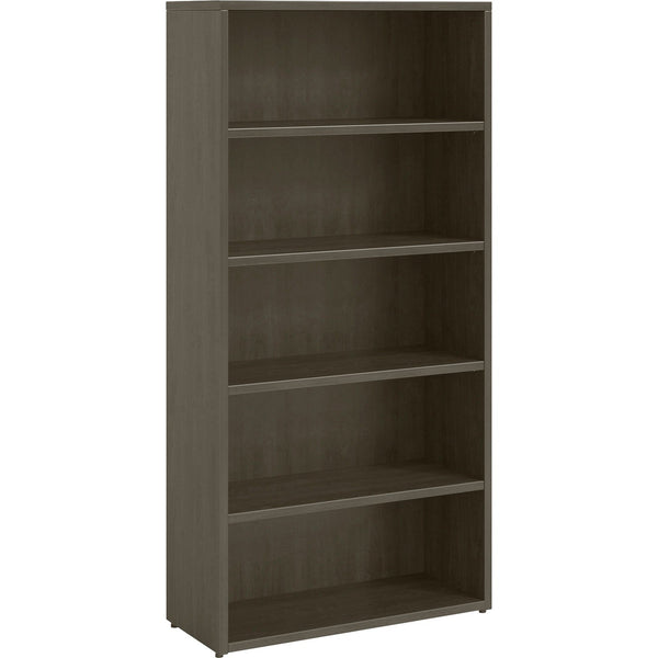 Lorell Prominence 2.0 Gray Elm Laminate Bookcase - 34" x 12" x 48" , 1" Top, 0.1" Edge - 5 Shelve(s) - Material: Laminate Surface, Particleboard, Thermofused Melamine (TFM) - Finish: Gray Elm (LLRPBK3469GE)