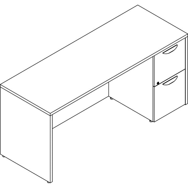 Lorell Prominence 2.0 Right-Pedestal Credenza (LLRPC2466RGE)