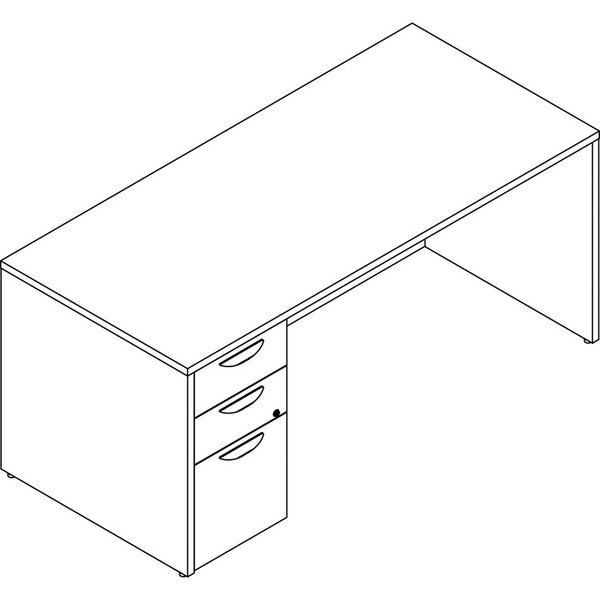 Lorell Prominence 2.0 Left-Pedestal Desk (LLRPD3066LSPGE)