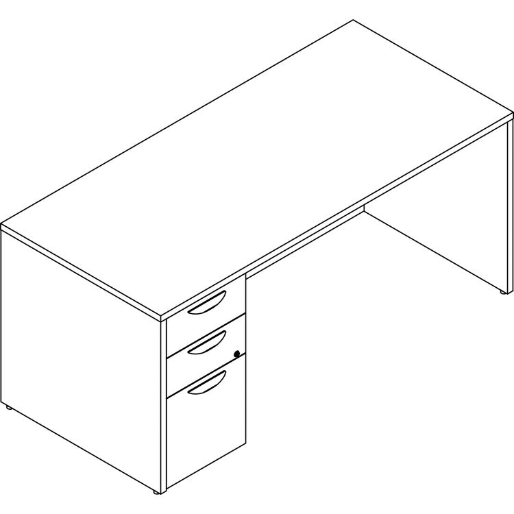 Lorell Prominence 2.0 Left-Pedestal Desk (LLRPD3066LSPGE) Each