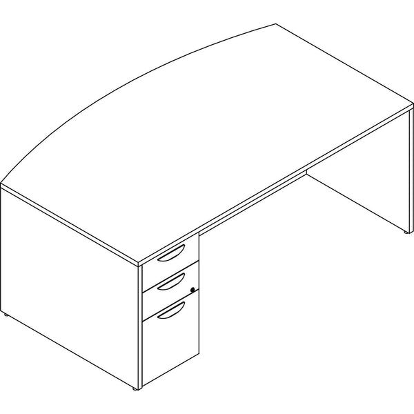 Lorell Prominence 2.0 Gray Elm Laminate Desk Unit - 72" x 42" x 29" , 1" Top, 0.1" Edge - 3 x File Drawer (LLRPD4272LSPBGE)