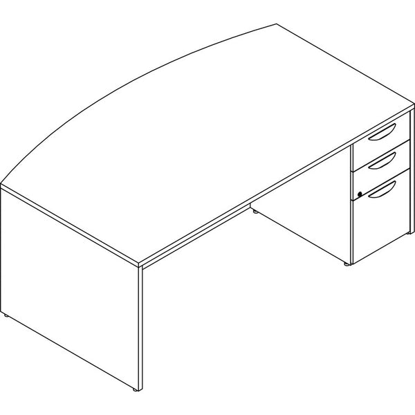 Lorell Prominence 2.0 Bowfront Right-Pedestal Desk (LLRPD4272RSPGE)