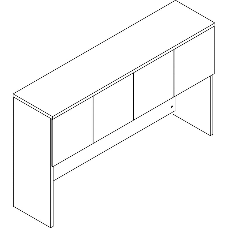 Lorell Prominence 2.0 Gray Elm Laminate Desk Unit - 66" x 16" x 39" - Drawer(s)4 Door(s) - Material: Particleboard - Finish: Gray Elm, Thermofused Melamine (TFM), Laminate (LLRPH6639GE) Each