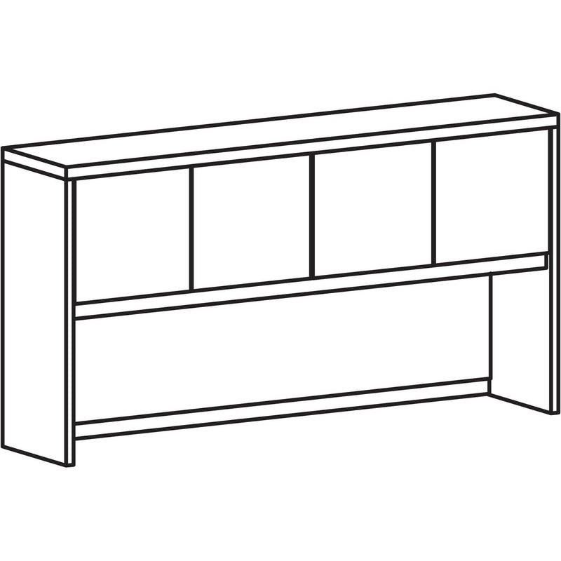 Lorell Prominence 2.0 Gray Elm Laminate Desk Unit - 72" x 16" x 39" - Drawer(s)4 Door(s) - Material: Particleboard - Finish: Gray Elm, Thermofused Melamine (TFM), Laminate (LLRPH7239GE) Each
