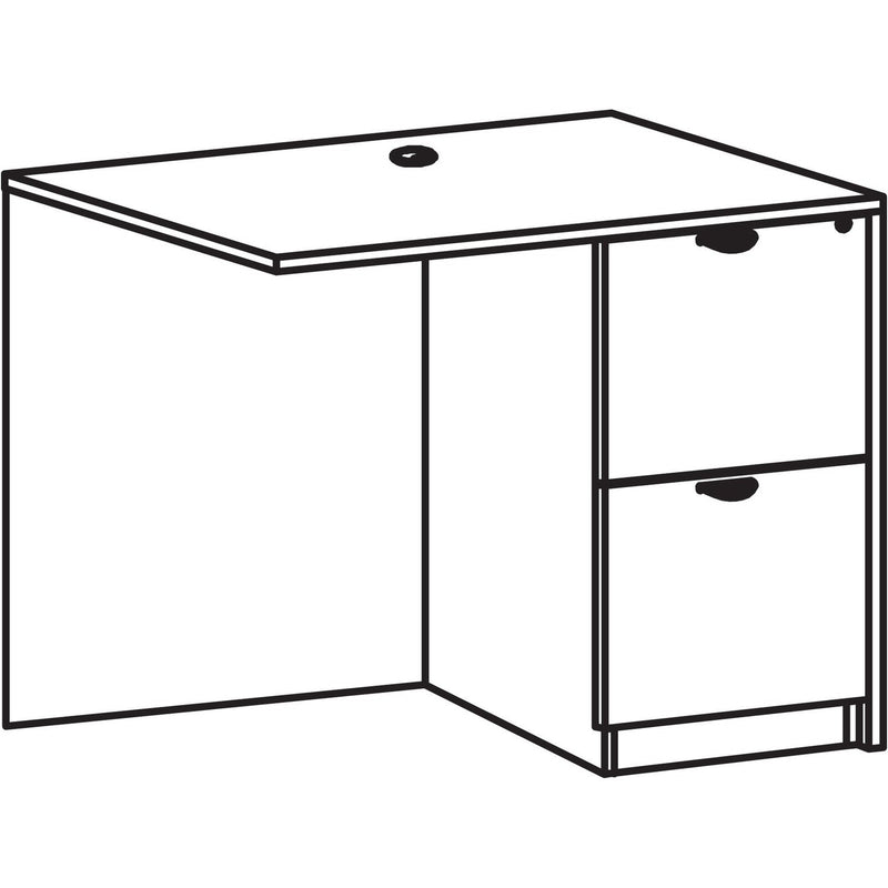 Lorell Prominence 2.0 Gray Elm Laminate Desk Unit - 42" x 24" x 29" , 1" Top, 0.1" Edge - 2 x File Drawer(s) - Band Edge - Material: Particleboard - Finish: Gray Elm, Thermofused Melamine (TFM), Laminate (LLRPR2442RGE) Each