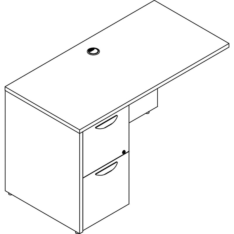 Lorell Prominence 2.0 Gray Elm Laminate Desk Unit - 48" x 24" x 29" , 1" Top, 0.1" Edge - 2 x File Drawer(s) - Band Edge - Material: Particleboard - Finish: Gray Elm, Thermofused Melamine (TFM), Laminate (LLRPR2448LGE) Each