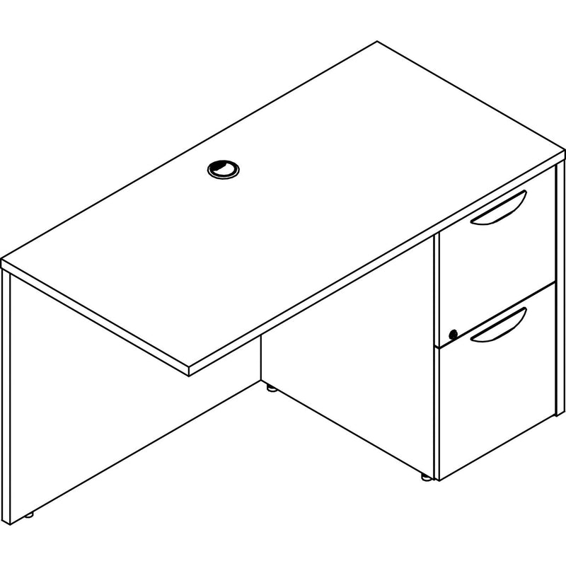 Lorell Prominence 2.0 Gray Elm Laminate Desk Unit - 48" x 24" x 29" , 1" Top, 0.1" Edge - 2 x File Drawer (LLRPR2448RGE)