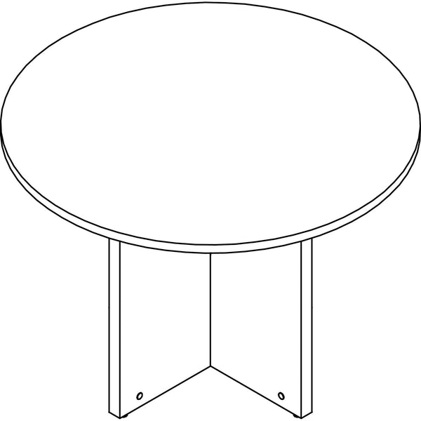 Lorell Prominence Round Laminate Conference Table - 29" , 1" Top, 0.1" Edge - Material: Laminate Surface, Particleboard, Thermofused Melamine (TFM) - Finish: Gray (LLRPT42RGE)