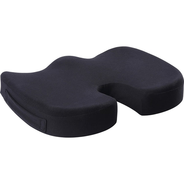 Lorell Butterfly-Shaped Seat Cushion - 17.50" x 15.50" - Fabric, Memory Foam, Silicone - Butterfly - Comfortable, Ergonomic Design, Durable, Machine Washable, Zippered, Anti-slip - Black - 1Each (LLR18307)