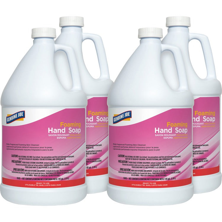 Genuine Joe Ultra Mild Foaming Skin Cleanser - Fresh Scent - 1 gal (3.8 L) - Hand, Skin - Pink - Anti-irritant - 4 / Carton (GJO18418CT) Case of 4
