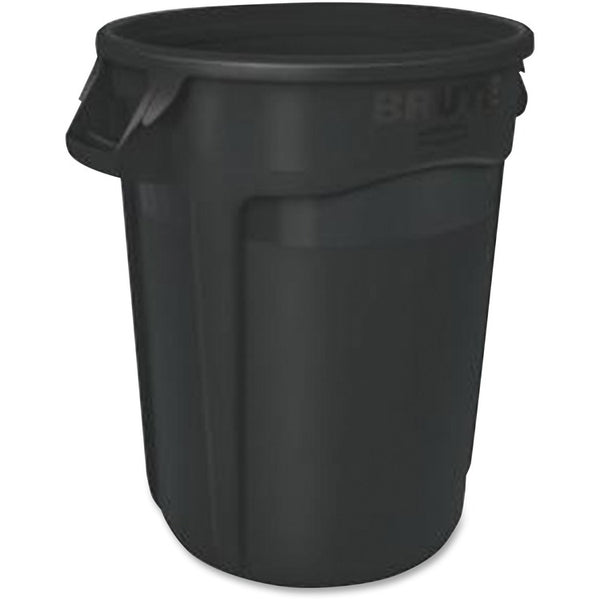 Rubbermaid Commercial Vented Brute 10-gallon Container - 17.3", x 15.6" x 15.6" Depth - Resin - Black - 6 / Carton