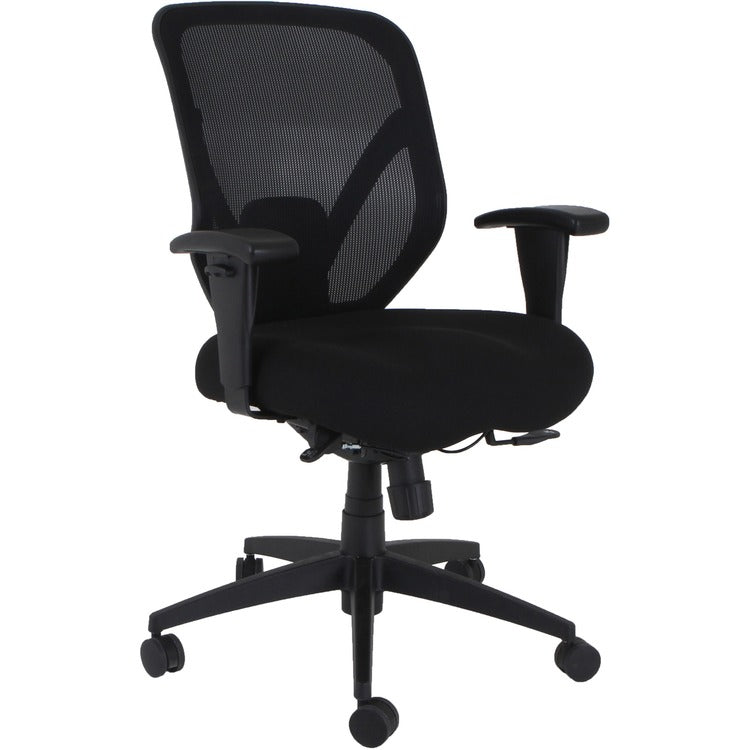 Lorell Executive High-Back Chair - Fabric Seat - Mesh Back - High Back - 5-star Base - Black - Armrest - 1 Each (LLR40212) Each