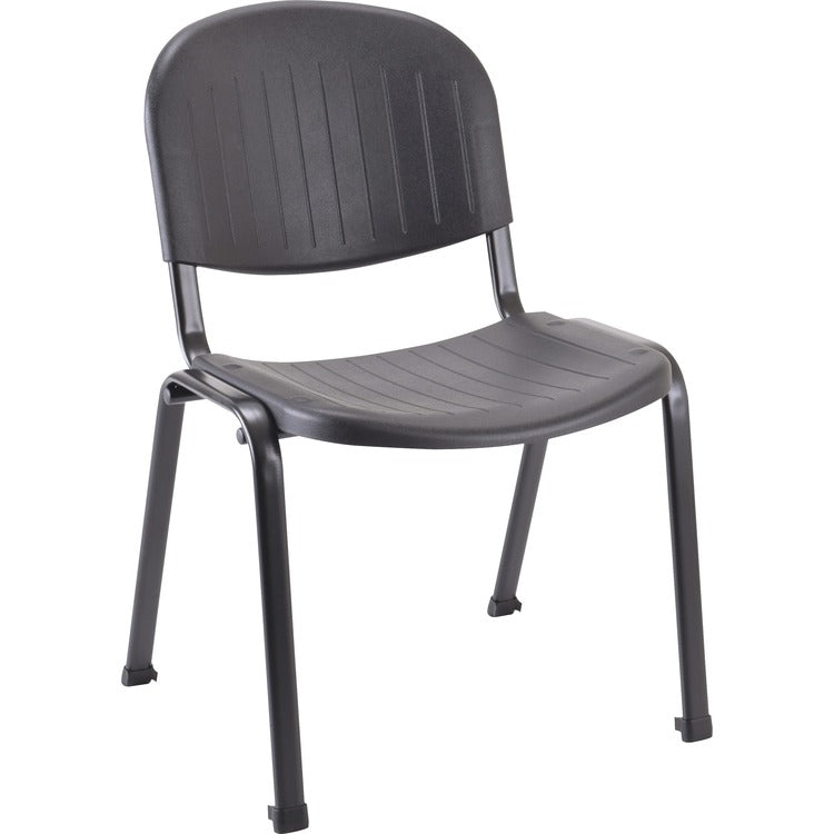 Lorell Low Back Stack Chair - Polypropylene Seat - Polypropylene Back - Low Back - Four-legged Base - Black - 4 / Carton (LLR62125)