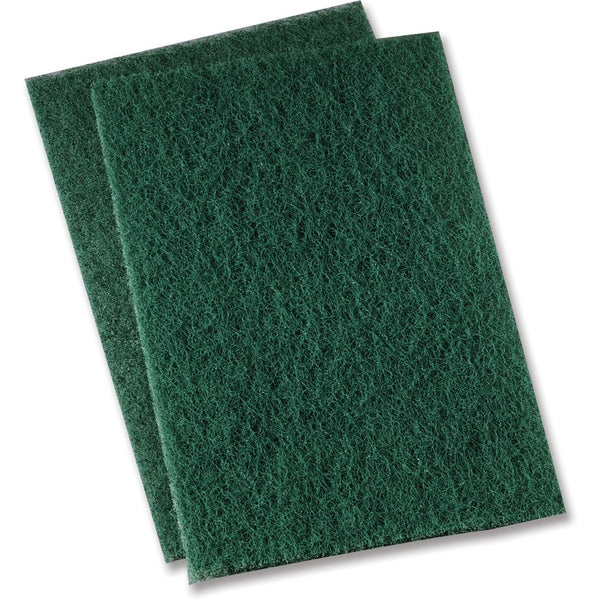 Genuine Joe Heavy-duty Scouring Pad - 3.5" x 3.5" Depth - 15/Carton - Polyester Blend - Green (GJO18421)