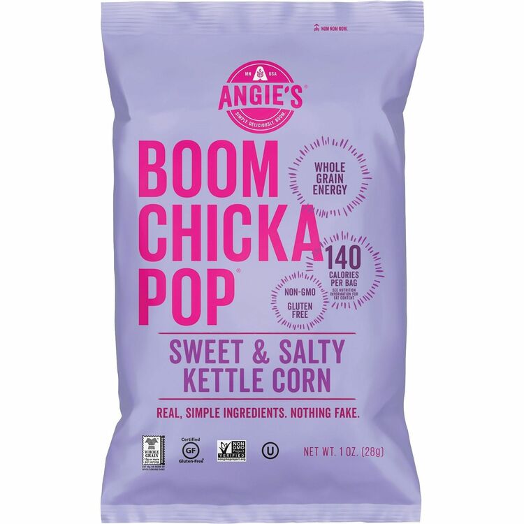 Angie's BOOMCHICKAPOP Popcorn - Gluten-free, Non-GMO - Sweet and Salty, Kettle Corn - 1 oz - 24 / Carton (CNGSN01213) Case of 24